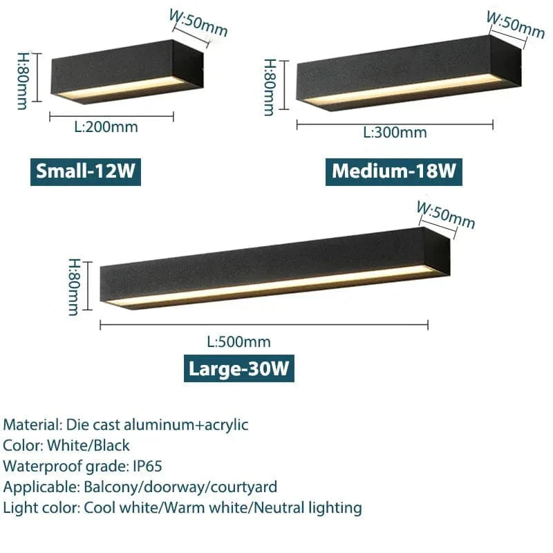 LED Outdoor Wall Lights Waterproof Aluminum Sconces Porch NALANI