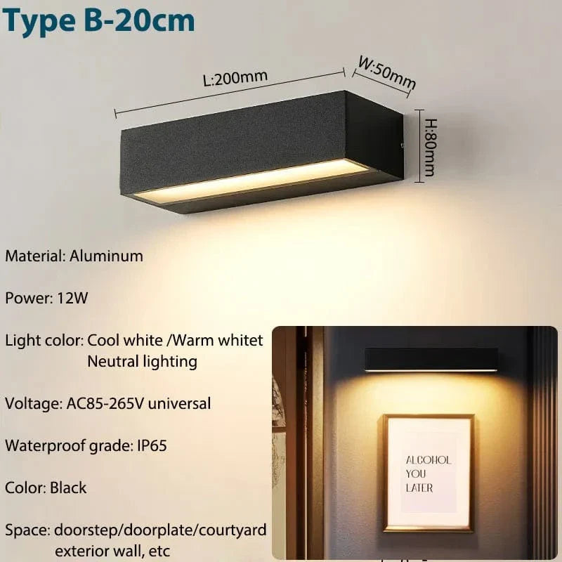 LED Outdoor Wall Lights Waterproof Aluminum Sconces Porch NALANI