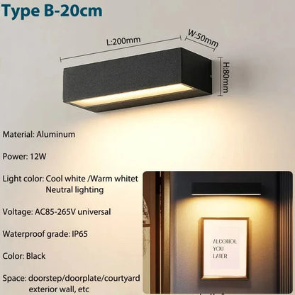 LED Outdoor Wall Lights Waterproof Aluminum Sconces Porch NALANI