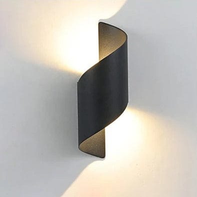 LED Wall Light Spiral Design IP65 Waterproof Aluminium 10W Black NALANI