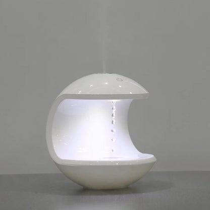 Levitating Water Droplet Ultrasonic Humidifier With LED Half Sphere White NALANI