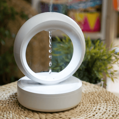 Levitating Water Droplet Ultrasonic Humidifier With LED Round White NALANI