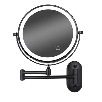 Lighted Makeup Mirror With Rechargeable LED Lighting Black NALANI