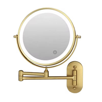 Lighted Makeup Mirror With Rechargeable LED Lighting Gold NALANI