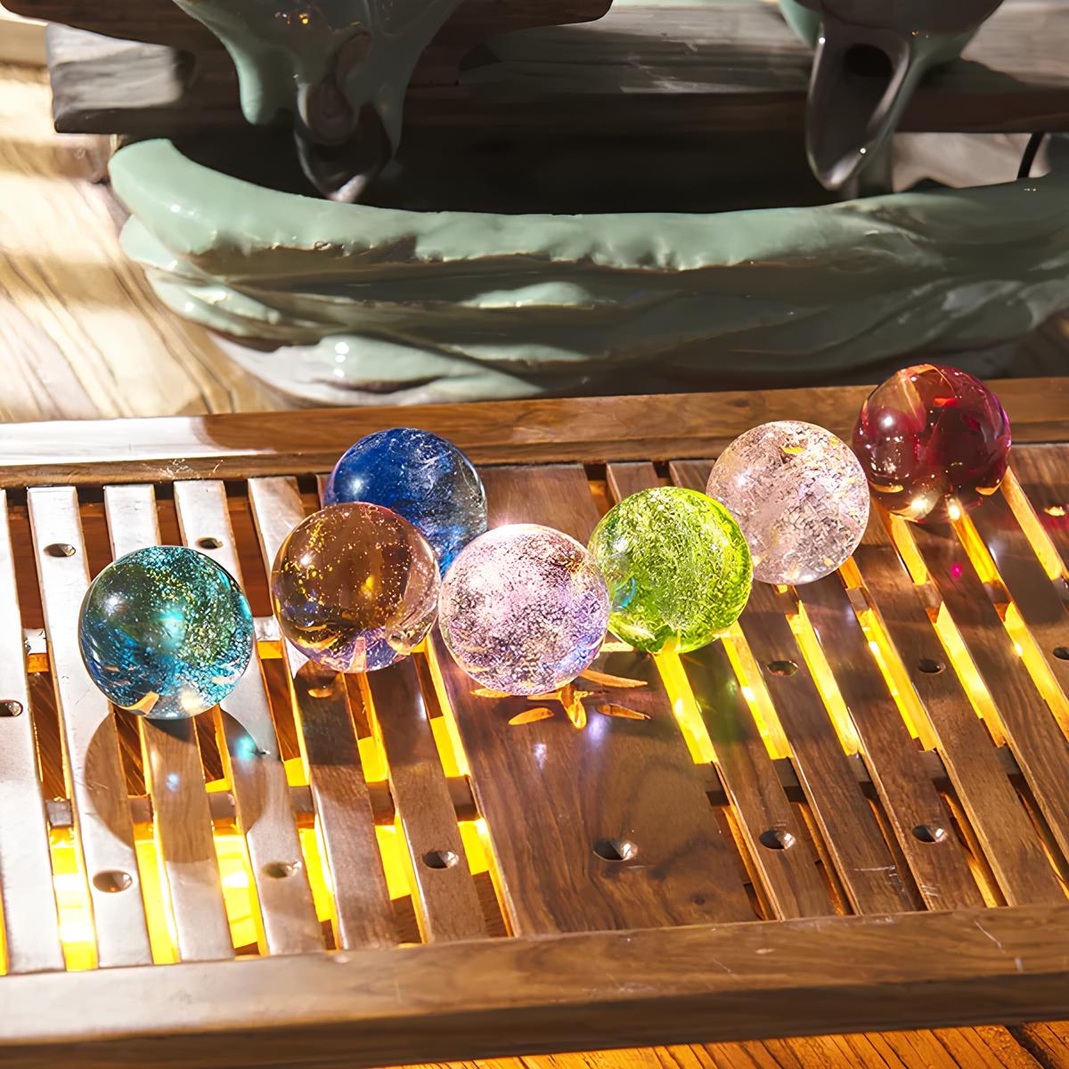 Luminous Crystal Galaxy Orbs Set for Enchanting Home Decor NaLani