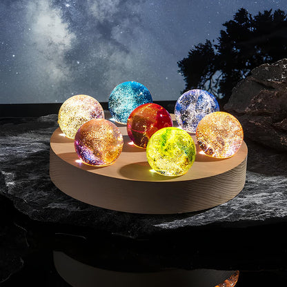 Luminous Crystal Galaxy Orbs Set for Enchanting Home Decor Round NaLani