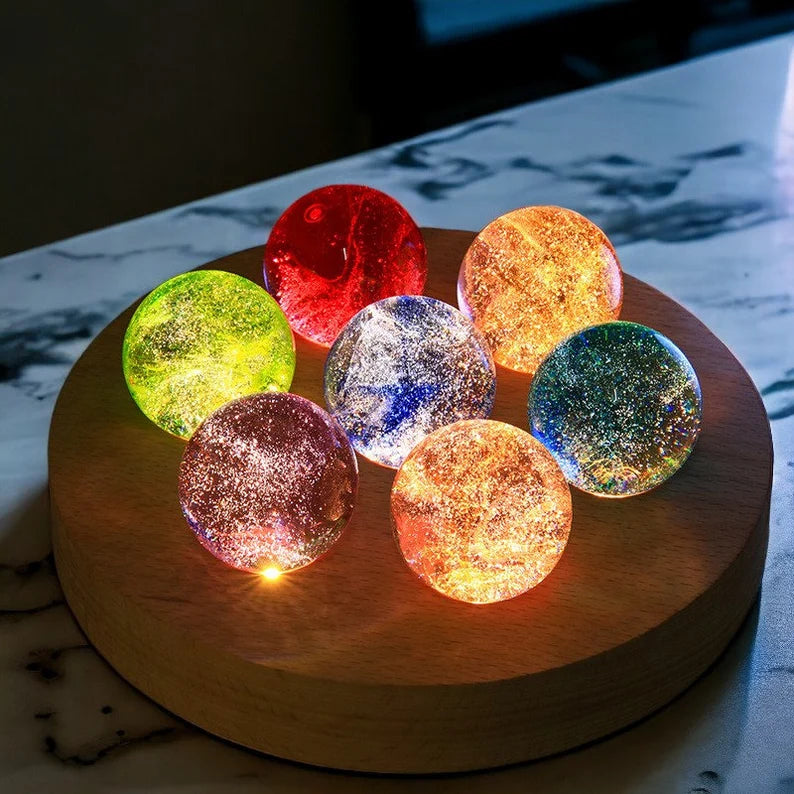 Luminous Crystal Galaxy Orbs Set for Enchanting Home Decor NaLani