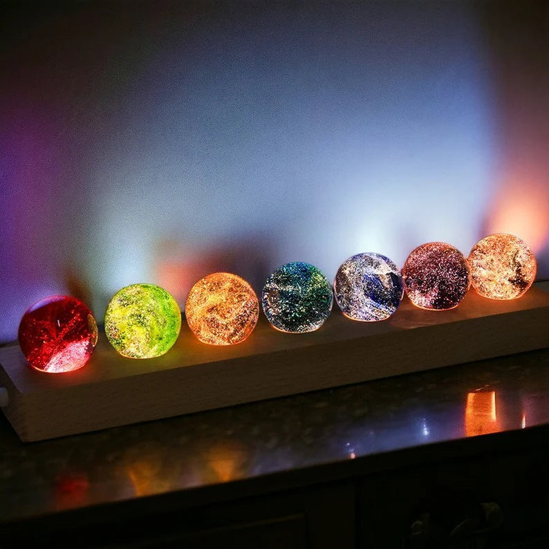 Luminous Crystal Galaxy Orbs Set for Enchanting Home Decor NaLani