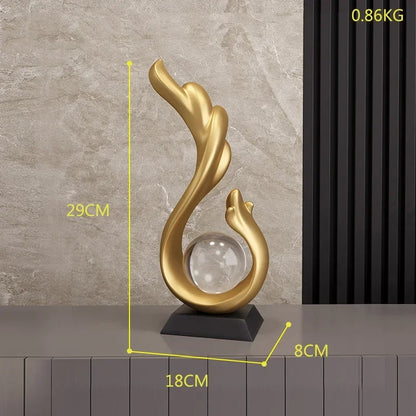 Luxury Gold Abstract Sculpture For Modern Home Decor Type G NALANI