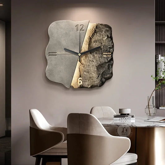 Luxury Wall Clock with Abstract Sandstone Design NaLani
