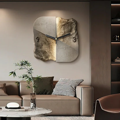 Luxury Wall Clock with Abstract Sandstone Design NaLani
