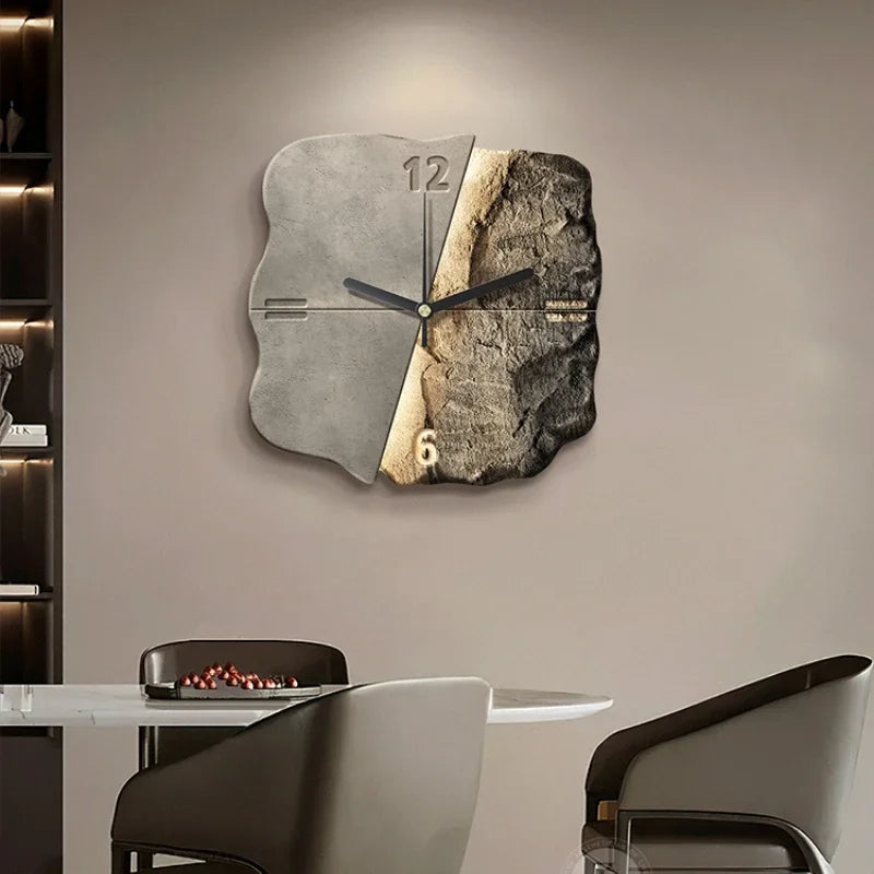 Luxury Wall Clock with Abstract Sandstone Design NaLani