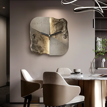 Luxury Wall Clock with Abstract Sandstone Design Crest NaLani