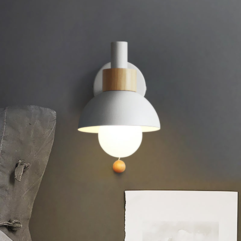 Macaron Domed Sconce Wall Light 1 Bulb With Pull Chain NALANI