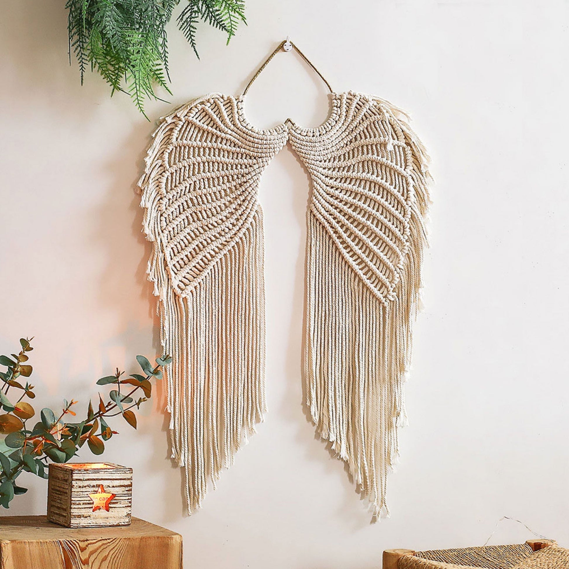 Macrame Angel Wings Wall Hanging Decor for Boho Room Style Default Title NaLani