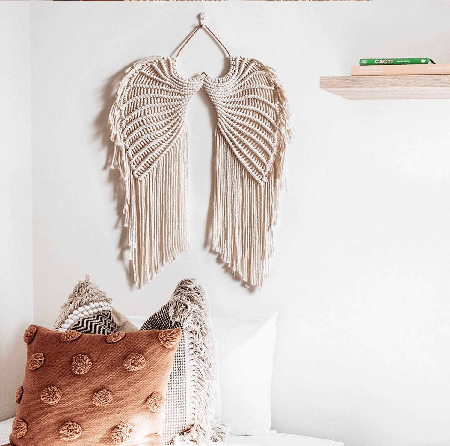 Macrame Angel Wings Wall Hanging Decor for Boho Room Style NaLani
