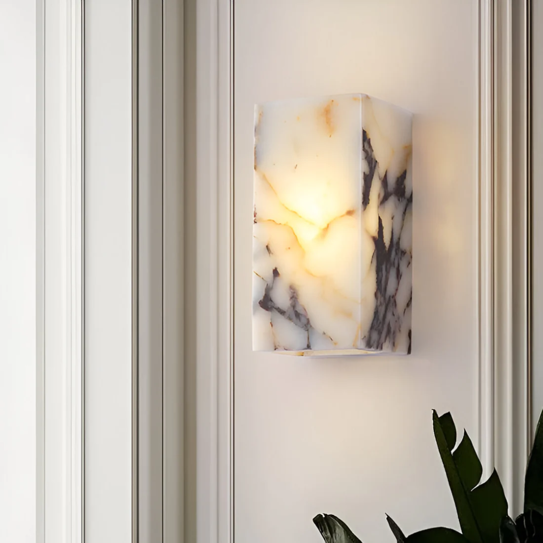 Marble Natural Stone Wall Lamp With Warm LED Lighting NALANI