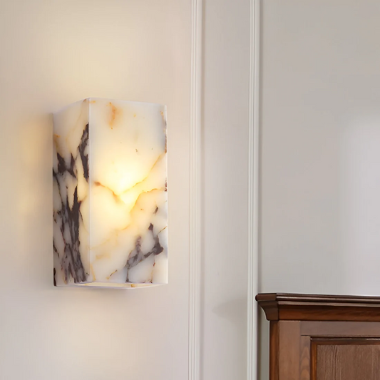 Marble Natural Stone Wall Lamp With Warm LED Lighting NALANI