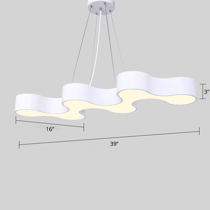 Meandering LED Ceiling Light Modern Metal Office Chandelier White Natural NALANI