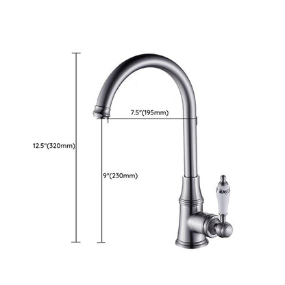 Metal Kitchen Faucet Single Hole Contemporary Chrome Finish NALANI