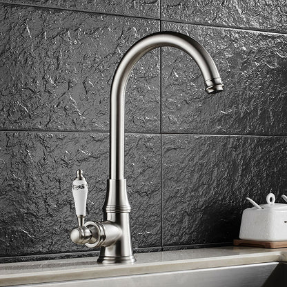 Metal Kitchen Faucet Single Hole Contemporary Chrome Finish NALANI