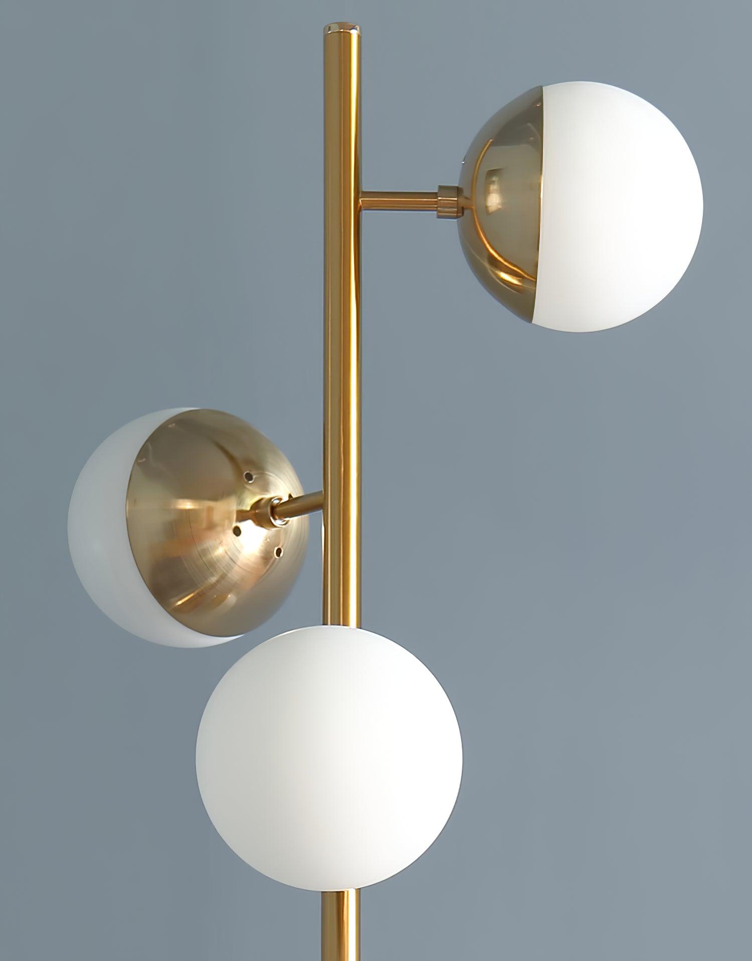 Mid Century LED Tree Lamp With Glass Spheres Gold Base NALANI