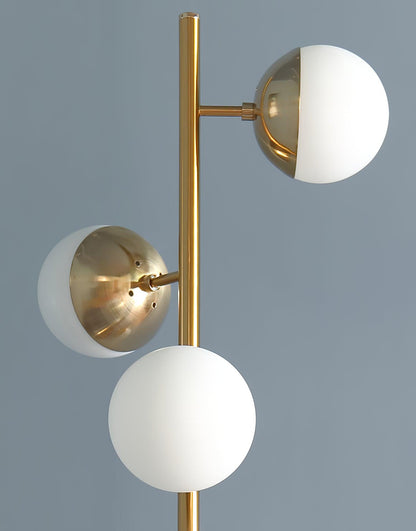 Mid Century LED Tree Lamp With Glass Spheres Gold Base NALANI