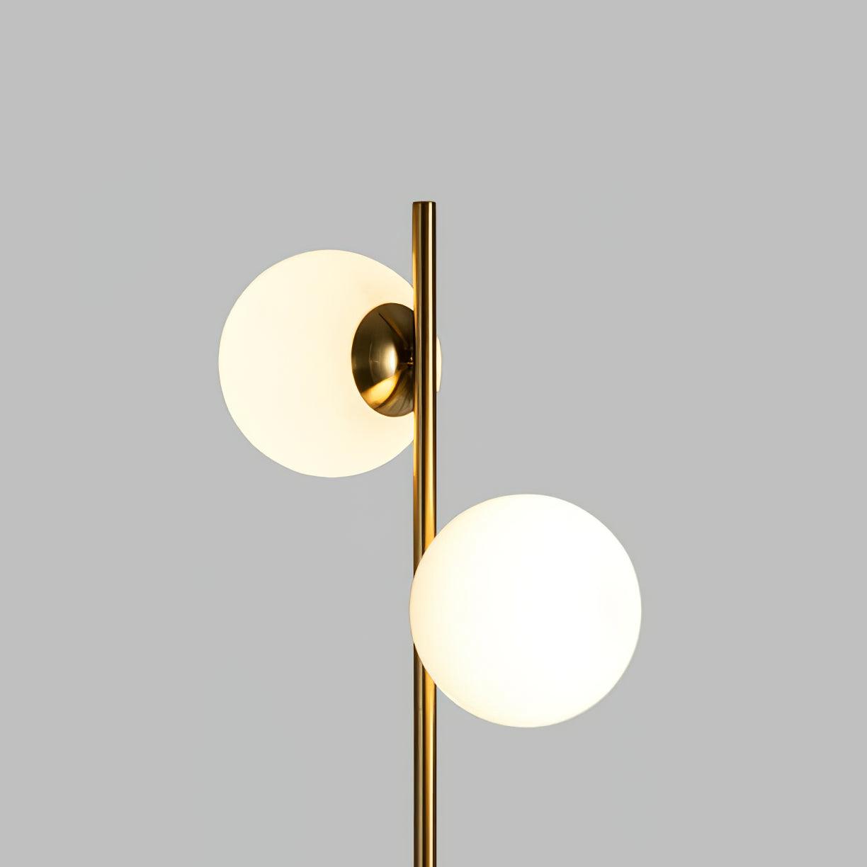 Mid Century LED Tree Lamp With Glass Spheres Gold Base NALANI