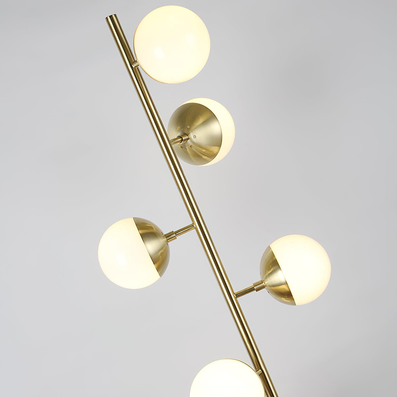 Mid Century LED Tree Lamp With Glass Spheres Gold Base NALANI
