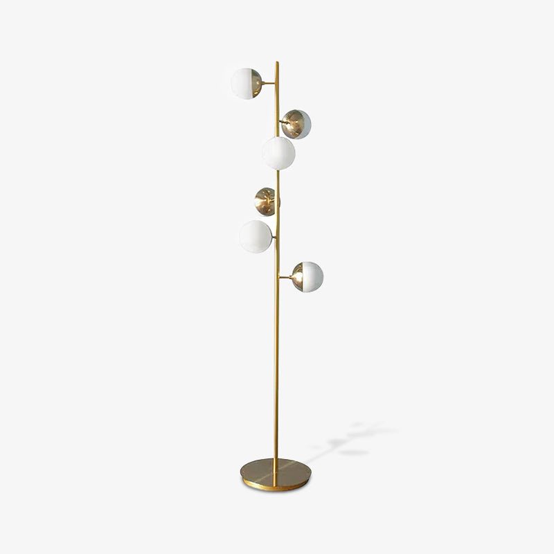 Mid Century LED Tree Lamp With Glass Spheres Gold Base NALANI