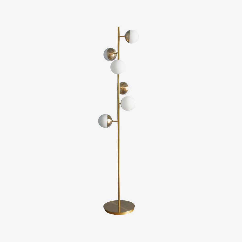 Mid Century LED Tree Lamp With Glass Spheres Gold Base NALANI
