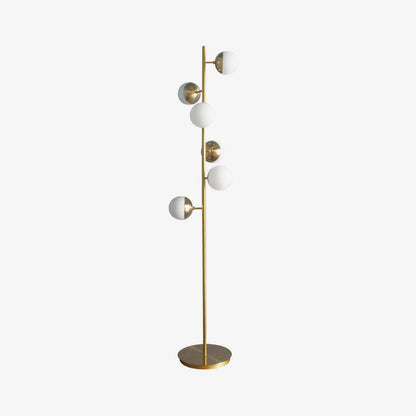 Mid Century LED Tree Lamp With Glass Spheres Gold Base NALANI