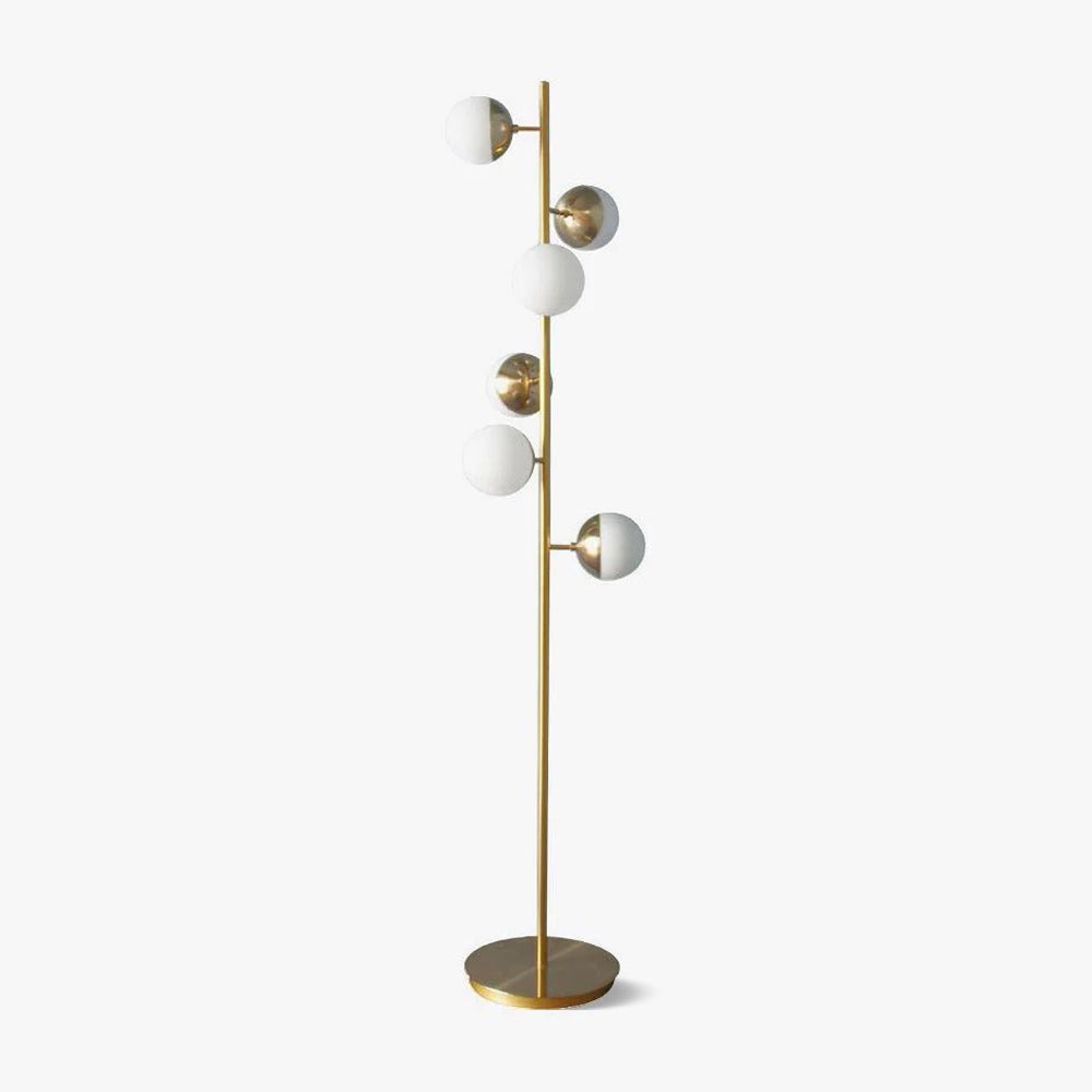 Mid Century LED Tree Lamp With Glass Spheres Gold Base NALANI