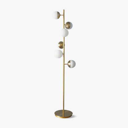 Mid Century LED Tree Lamp With Glass Spheres Gold Base NALANI