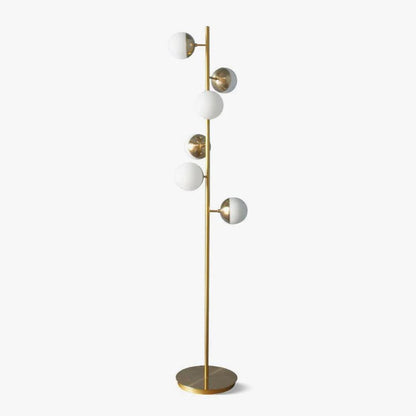 Mid Century LED Tree Lamp With Glass Spheres Gold Base NALANI