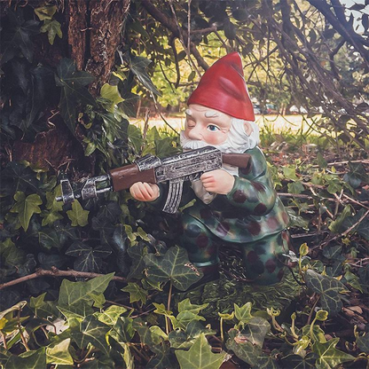 Military Garden Gnome Camouflage Outdoor Decor Resin Camouflage A NALANI