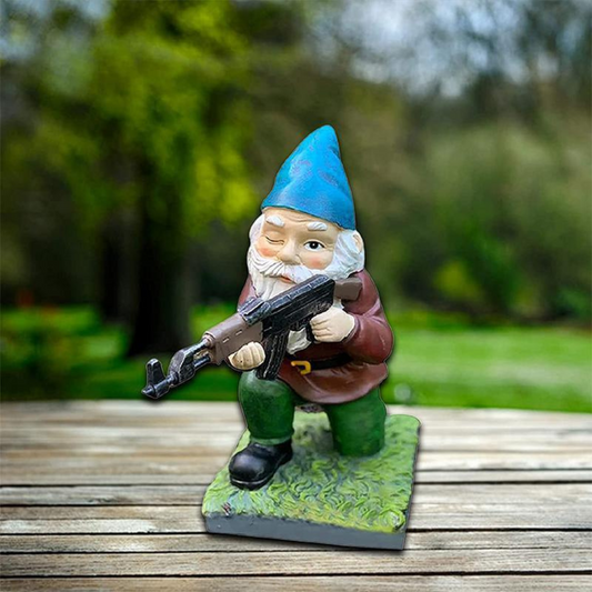 Military Garden Gnome Camouflage Outdoor Decor Resin Guerrilla A NALANI