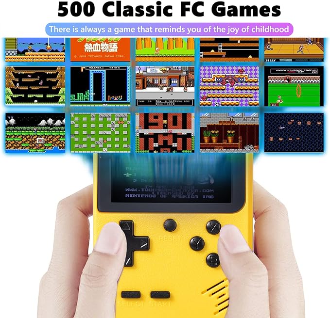 Mini Portable Handheld Game Console Yellow 3.0 Inch Screen NALANI