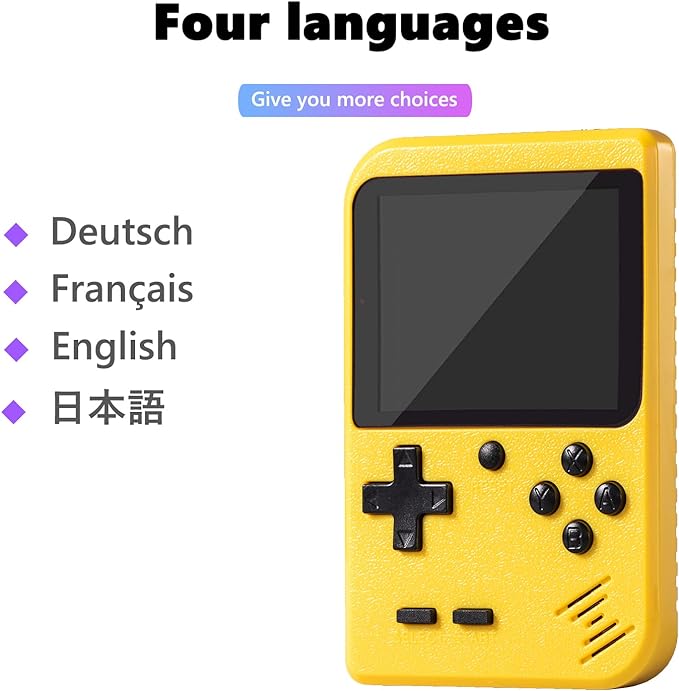 Mini Portable Handheld Game Console Yellow 3.0 Inch Screen NALANI