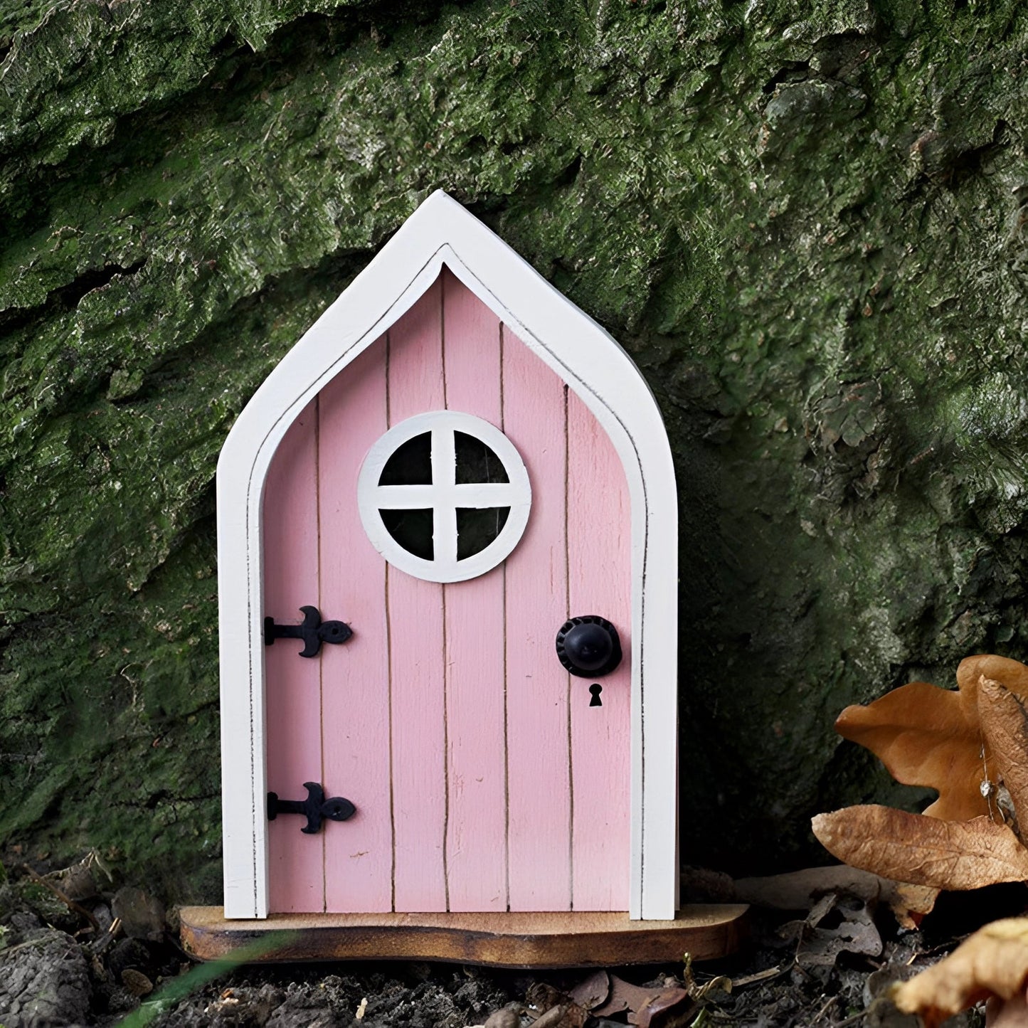 Miniature Enchanted Fairy Door Decor for Garden or Home Decor pink (window) NALANI