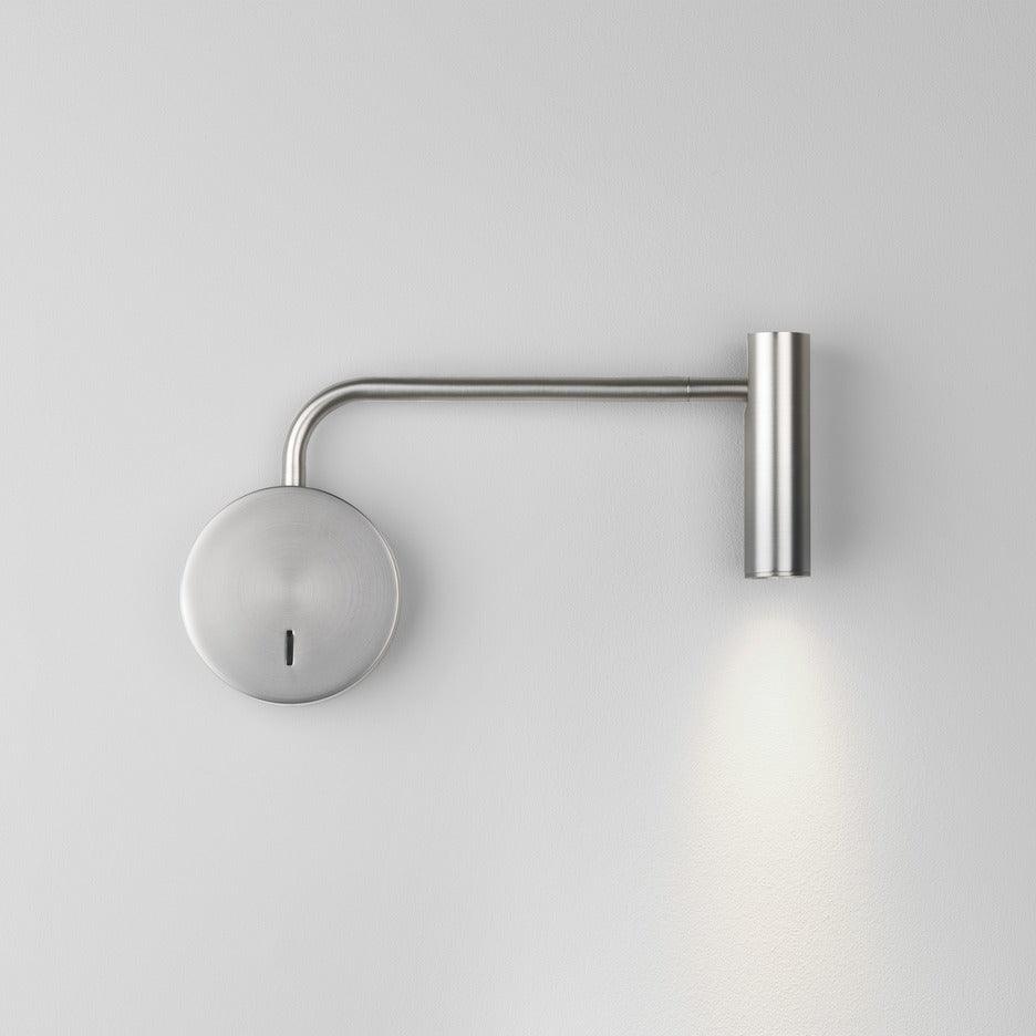 Minimalist Disc LED Wall Sconce With Adjustable Arm ∅ 9.4″ x H 6.2″ Dia 24cm x H 16cm Sand Nickel NALANI