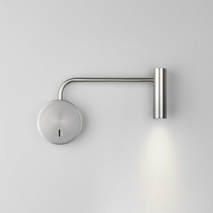 Minimalist Disc LED Wall Sconce With Adjustable Arm ∅ 9.4″ x H 6.2″ Dia 24cm x H 16cm Sand Nickel NALANI