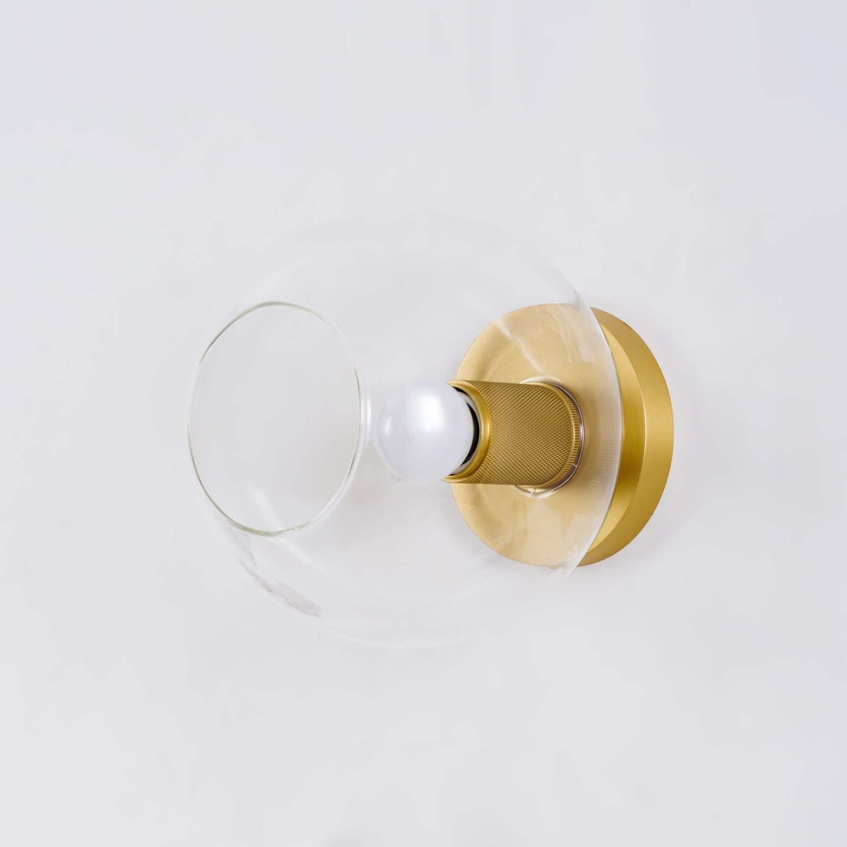 Minimalist Flush Mount Light With Glass Shade and Filament NALANI