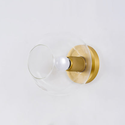 Minimalist Flush Mount Light With Glass Shade and Filament NALANI