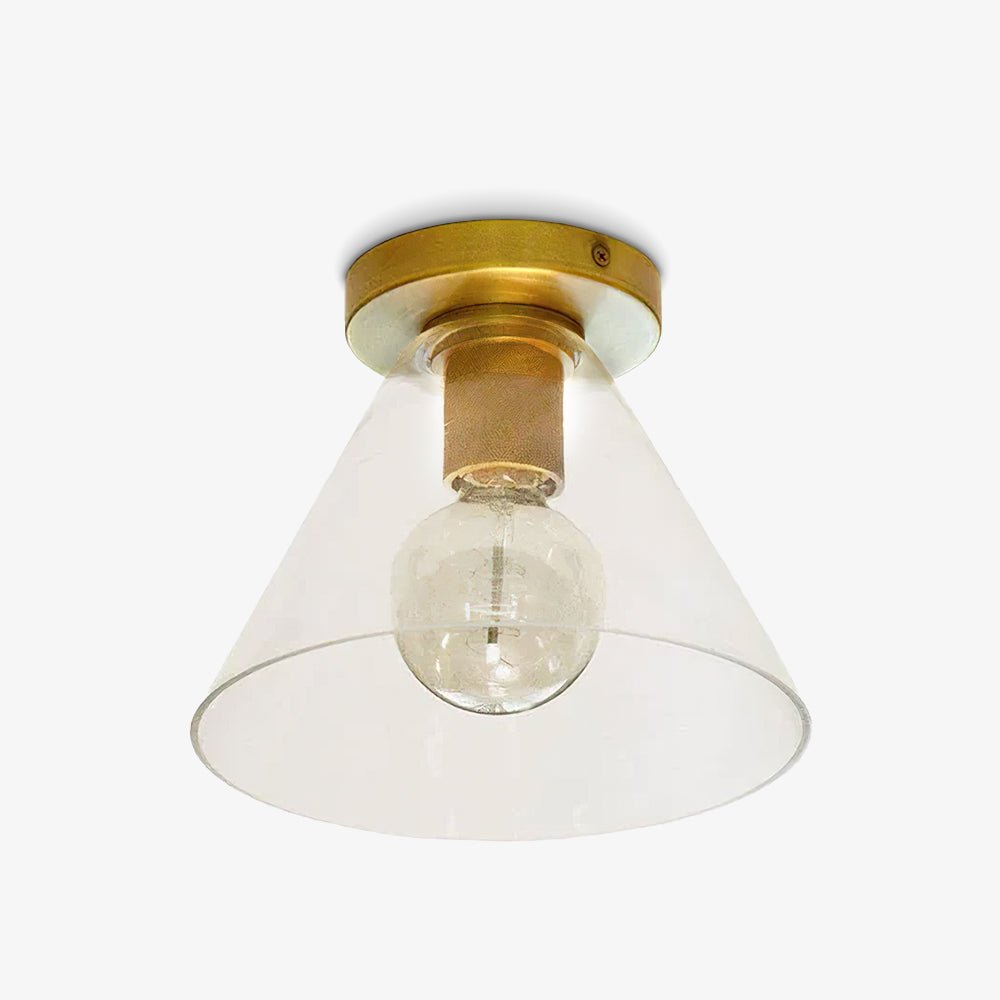 Minimalist Flush Mount Light With Glass Shade and Filament NALANI