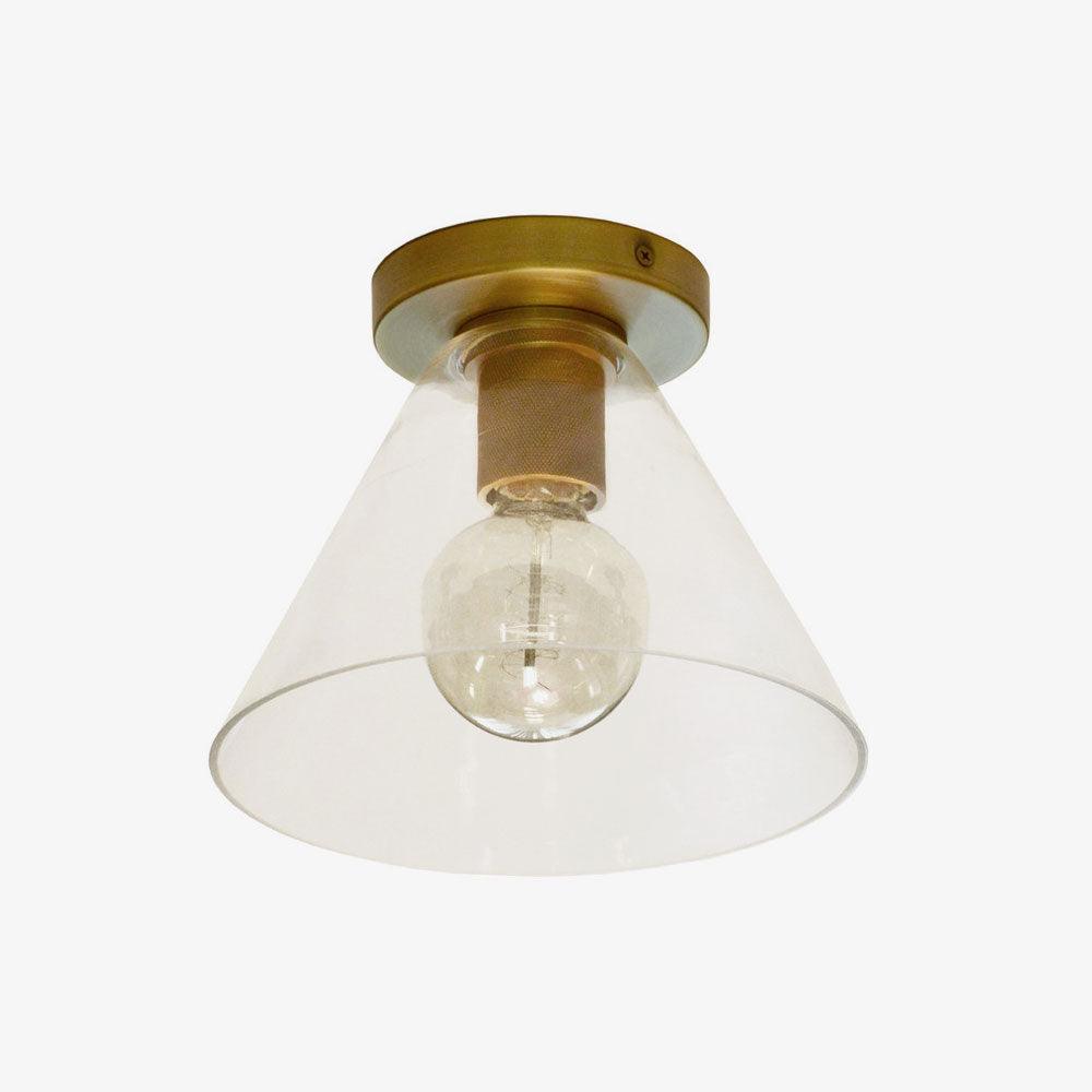 Minimalist Flush Mount Light With Glass Shade and Filament NALANI