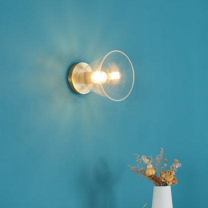 Minimalist Flush Mount Light With Glass Shade and Filament NALANI