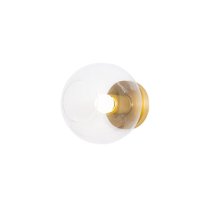 Minimalist Flush Mount Light With Glass Shade and Filament NALANI