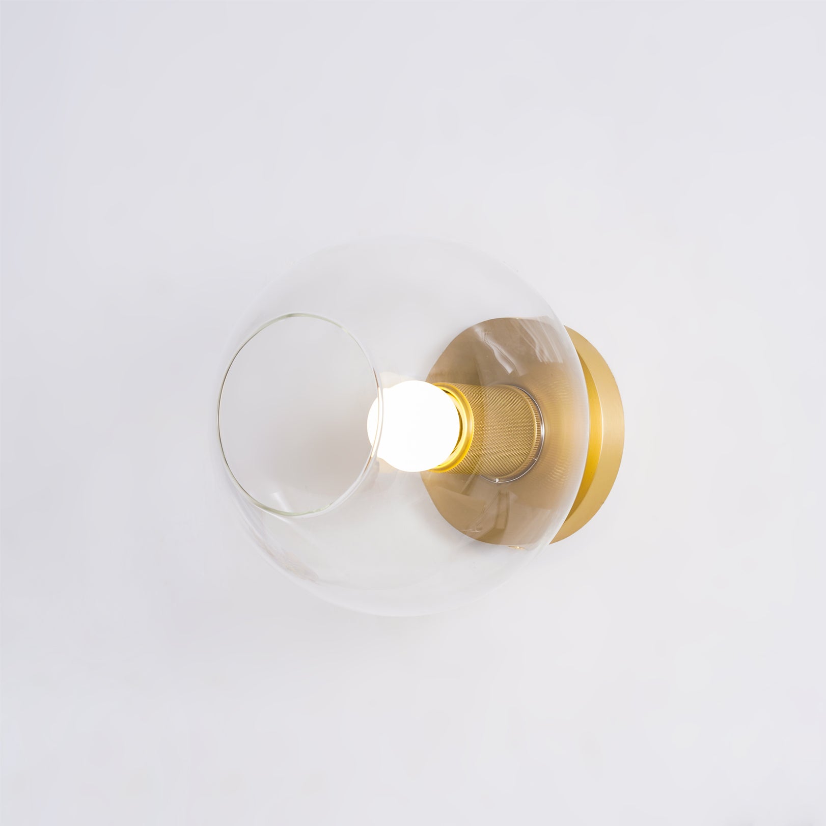 Minimalist Flush Mount Light With Glass Shade and Filament NALANI