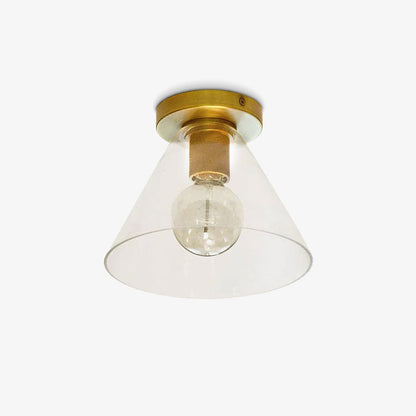 Minimalist Flush Mount Light With Glass Shade and Filament NALANI